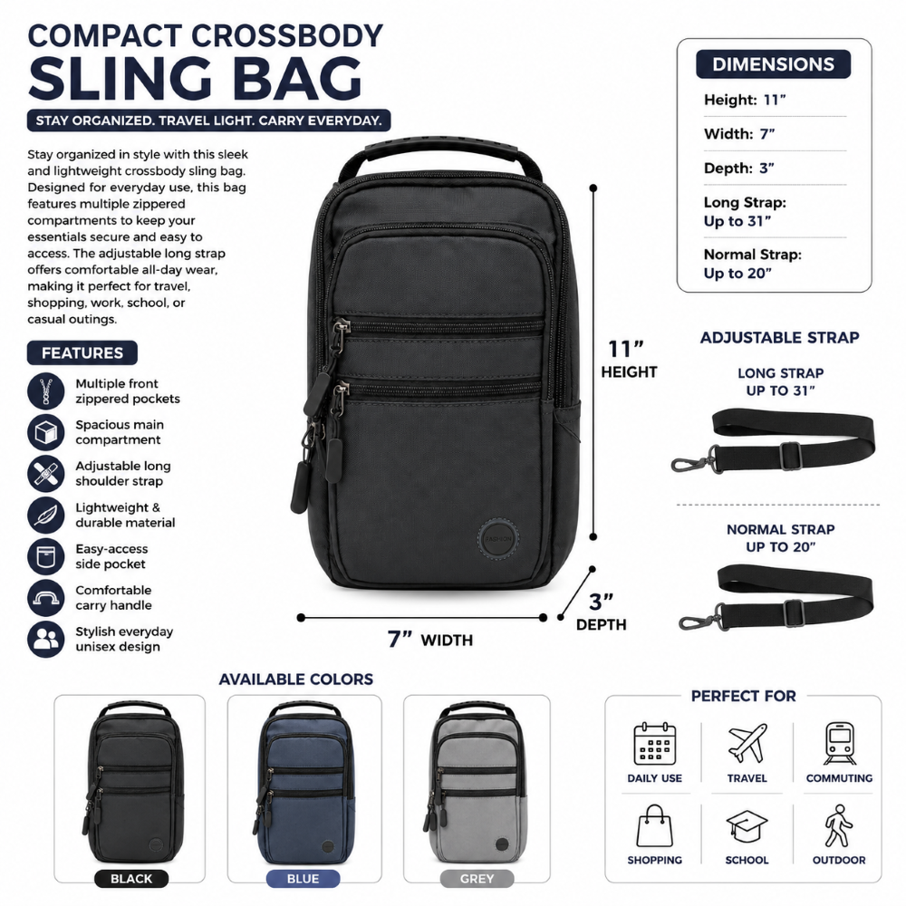 Compact Crossbody Sling Bag