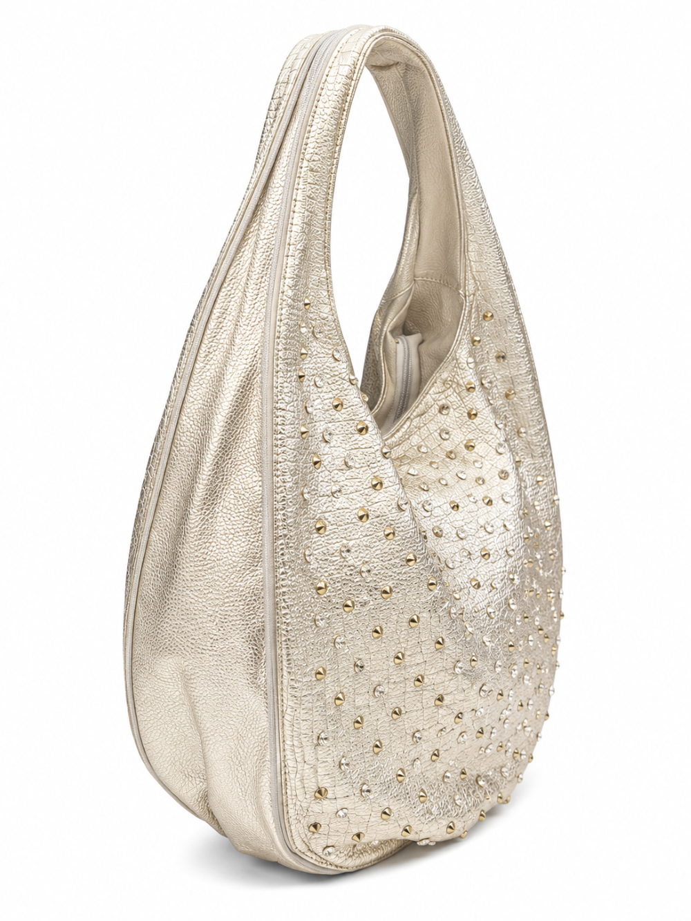Studded Hobo Shoulder Bag – Handmade Expandable Design