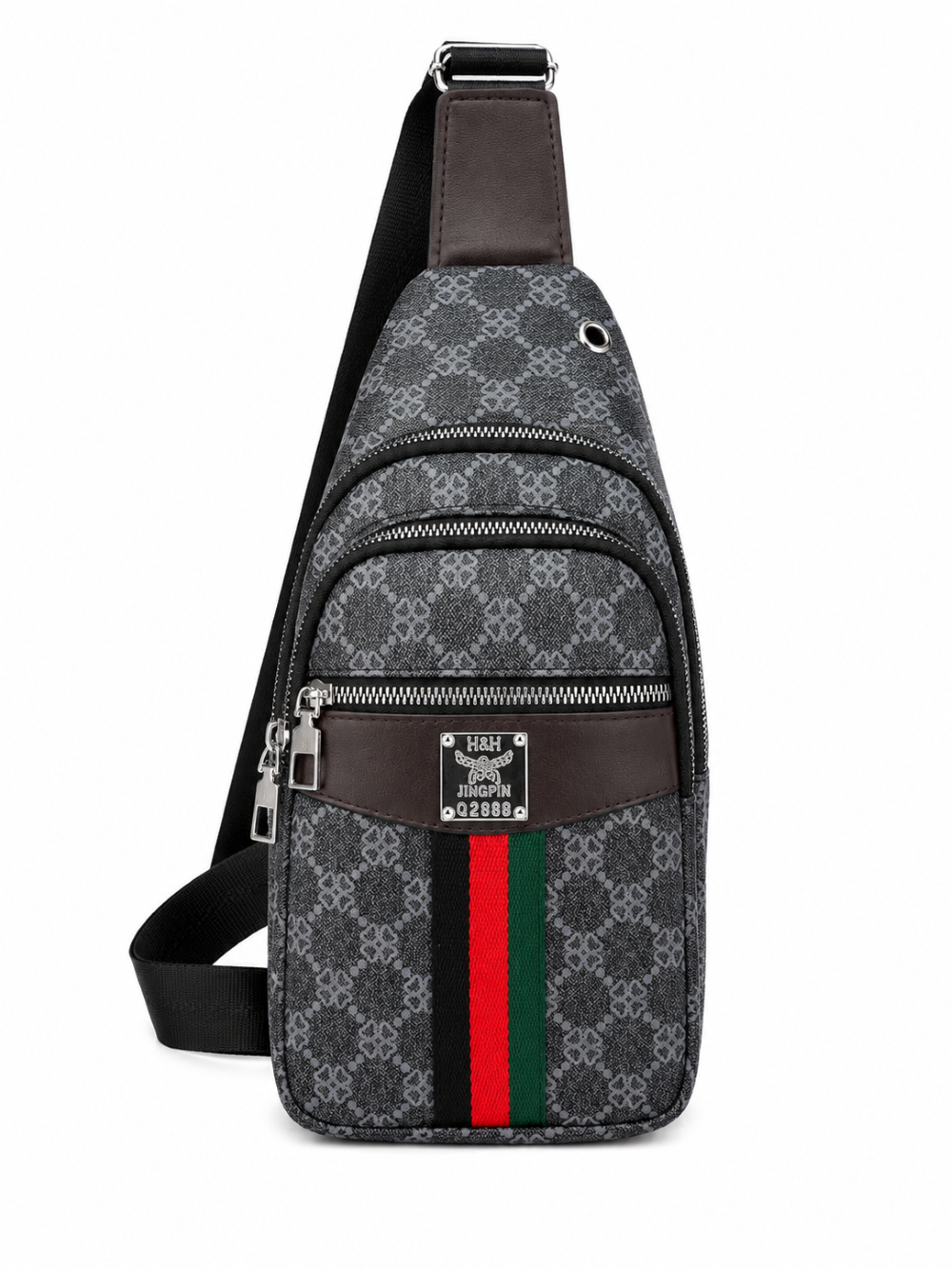 Classic Multi-Zip Adjustable Sling Bag