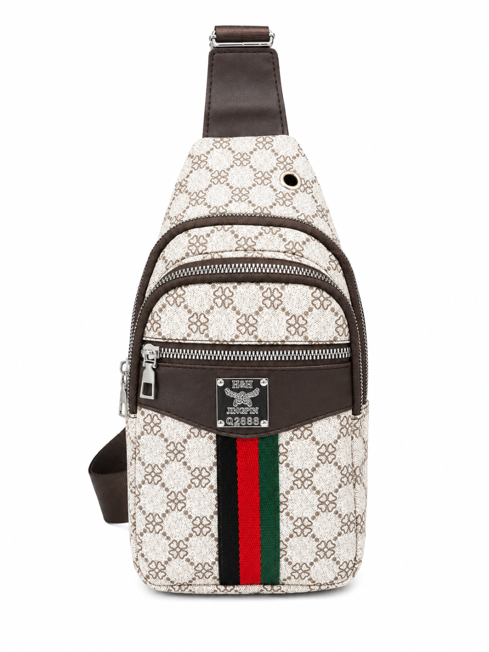 Classic Multi-Zip Adjustable Sling Bag