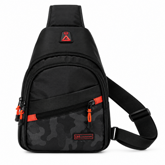 Sport Sling Crossbody Backpack – Black Camo