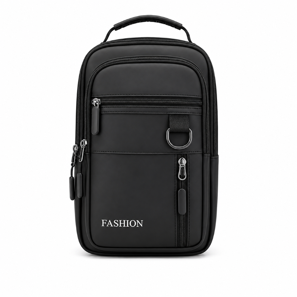 Compact Multi-Zip Crossbody Sling Bag