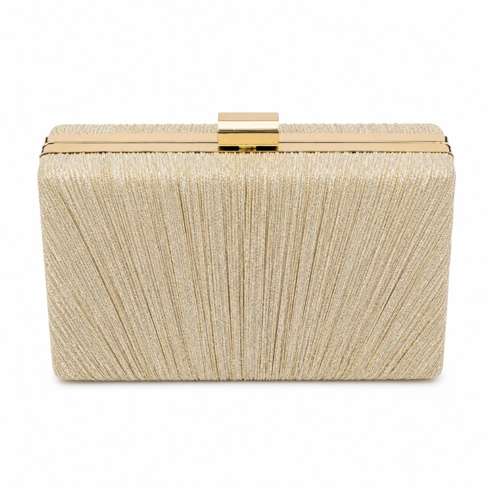 EB009 Light Gold Glitter Clutch - Back View