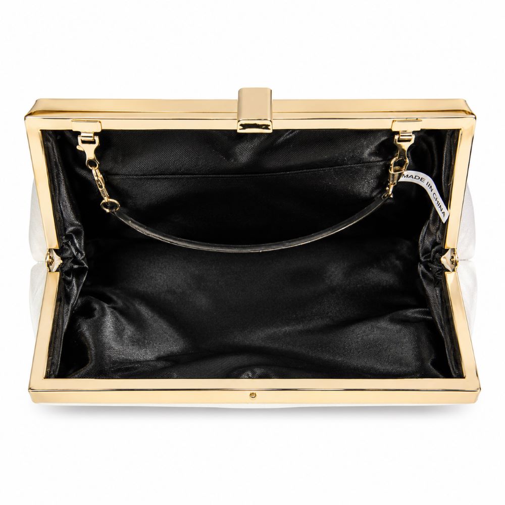 EB010 Gold Soft Metallic Clutch - Side Angle