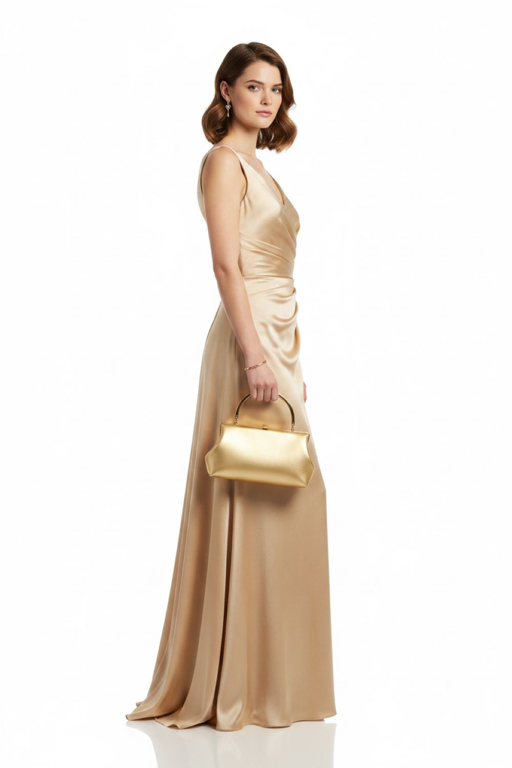 EB010 Gold Soft Metallic Clutch - Additional View