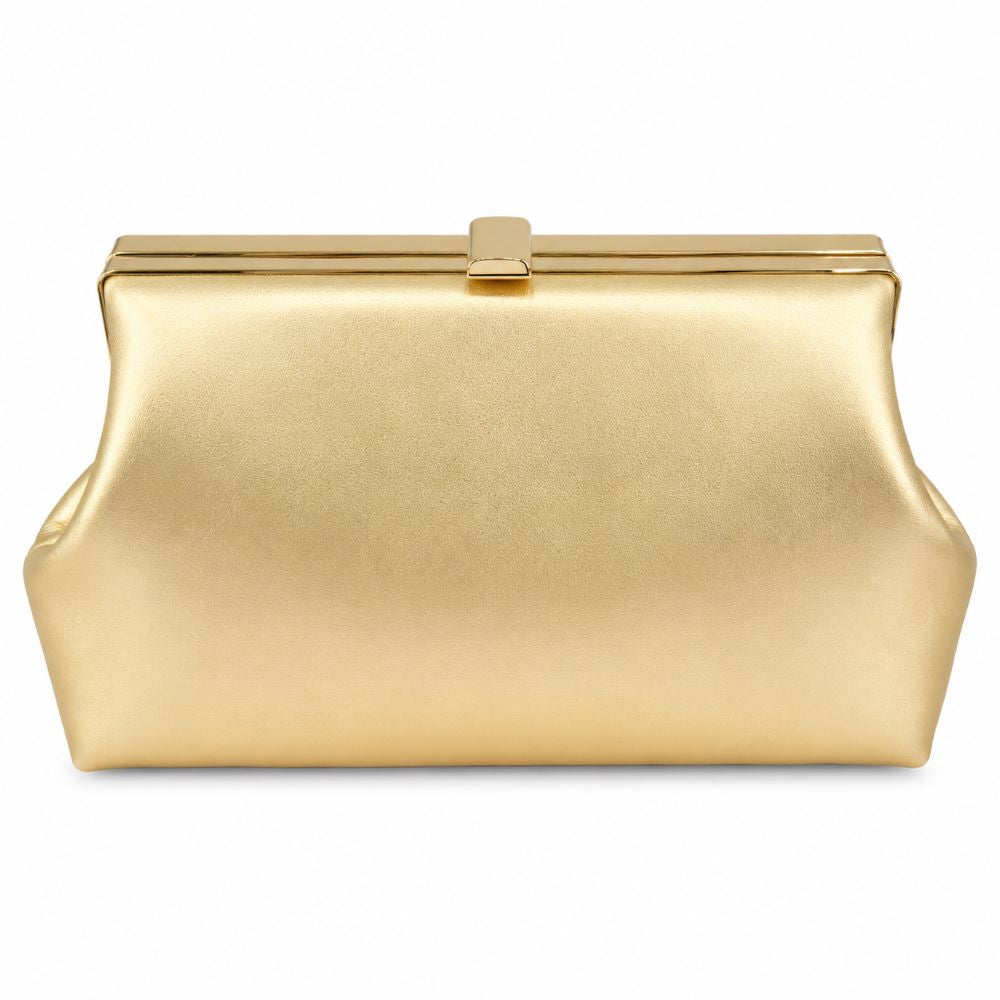 EB010 Gold Soft Metallic Clutch - Front View