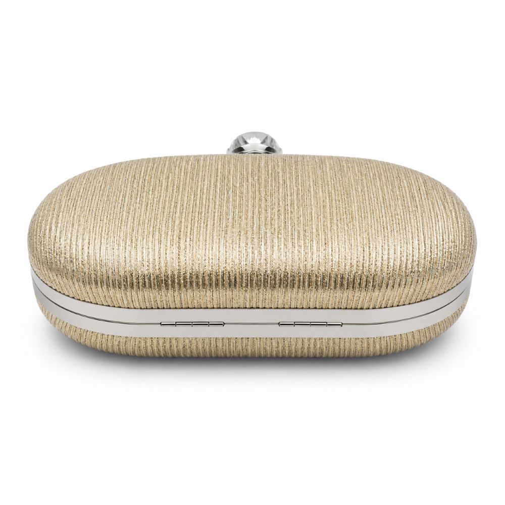 Elegant Crystal Clasp Evening Clutch Bag