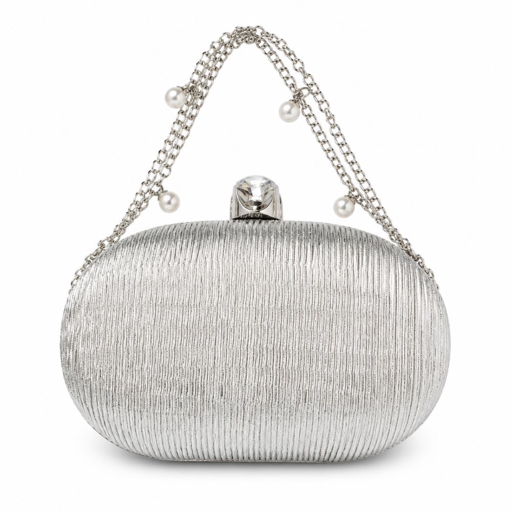 Elegant Crystal Clasp Evening Clutch Bag