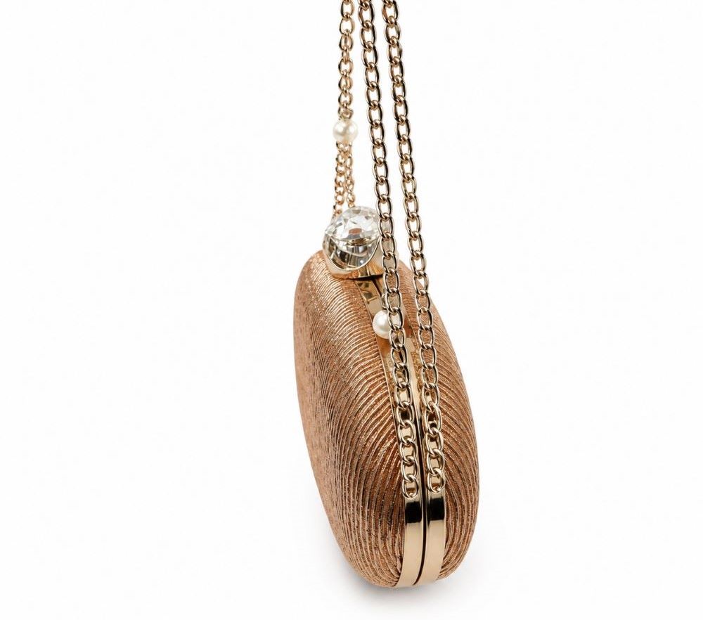 Elegant Crystal Clasp Evening Clutch Bag