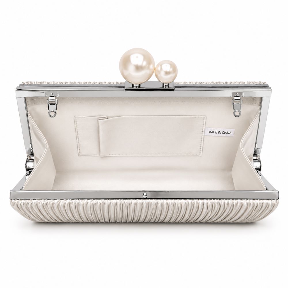 KRASCEVA Pearl Elegance Pleated Evening Clutch Bag