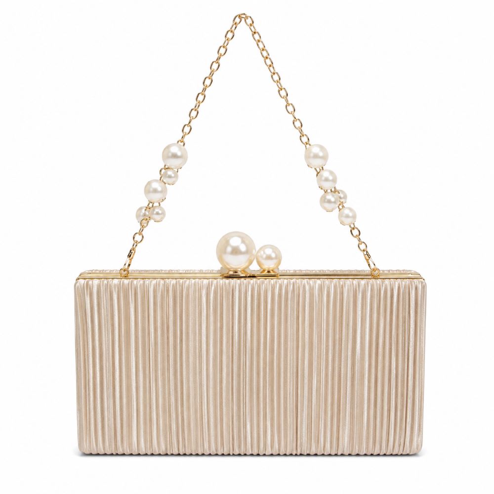 KRASCEVA Pearl Elegance Pleated Evening Clutch Bag