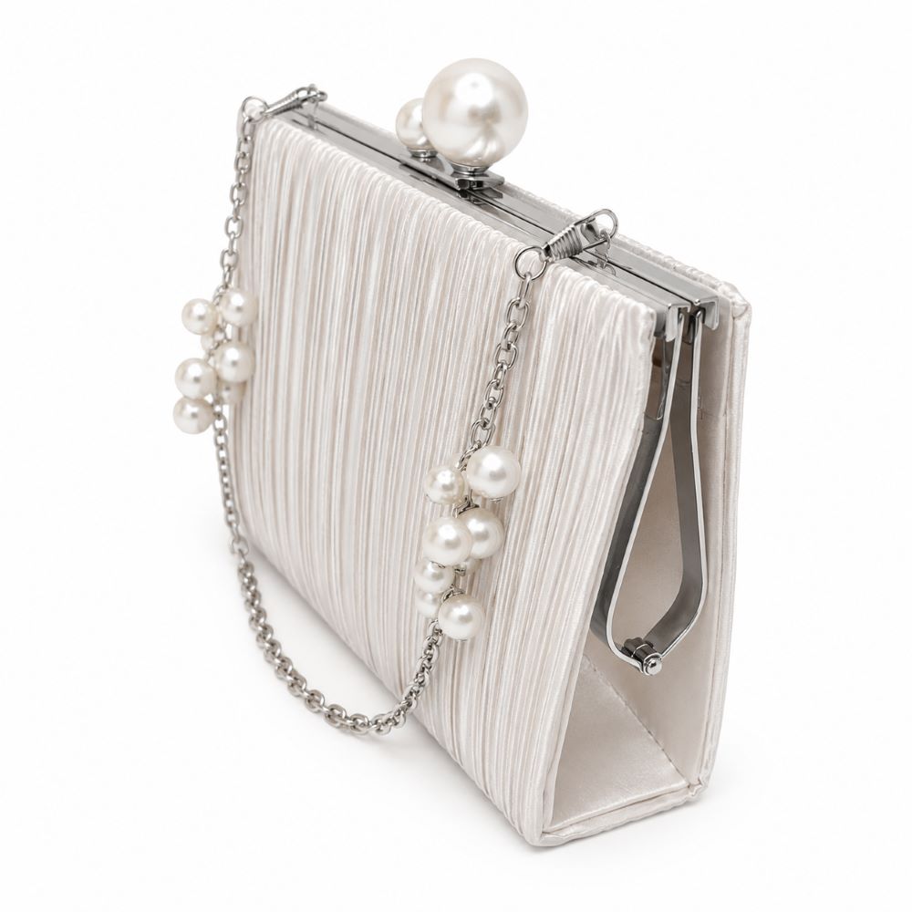 KRASCEVA Pearl Elegance Pleated Evening Clutch Bag