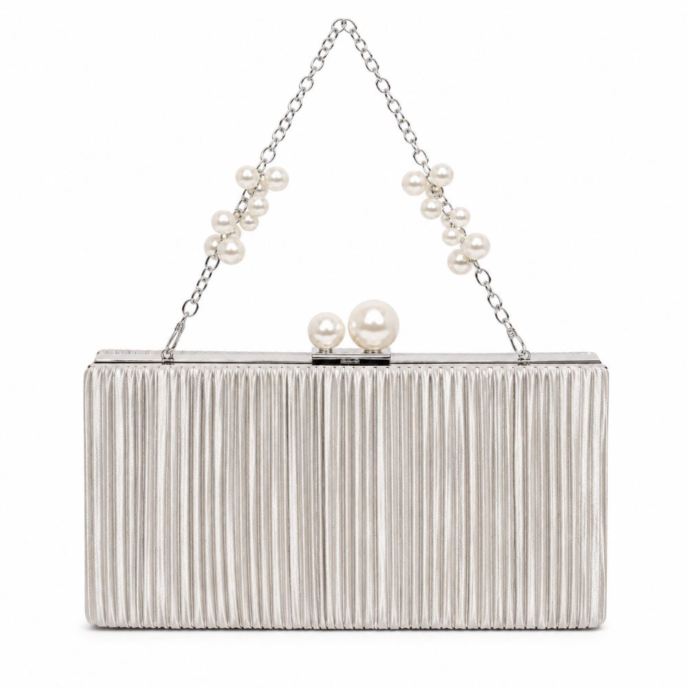 KRASCEVA Pearl Elegance Pleated Evening Clutch Bag