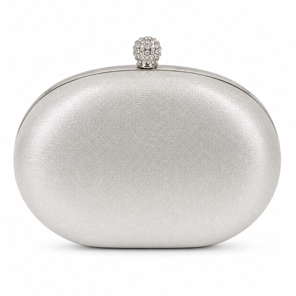 Peacock Crystal Evening Clutch Bag with Gold Arc Handle & Chain Strap
