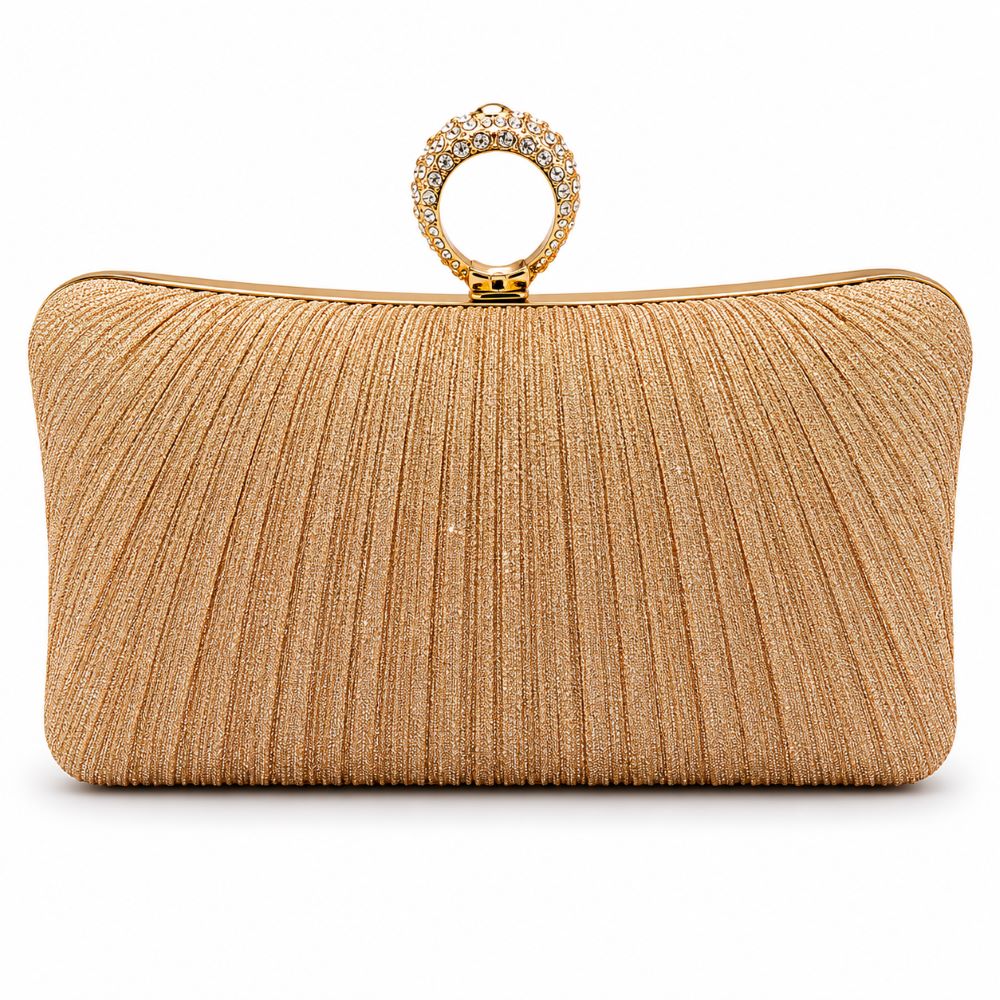 Elegant Rhinestone Ring Clutch Evening Bag – Small Diamond Chain & Long Chain Strap