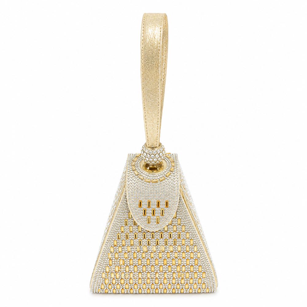 Crystal Pyramid Handbag – Rhinestone Evening Clutch