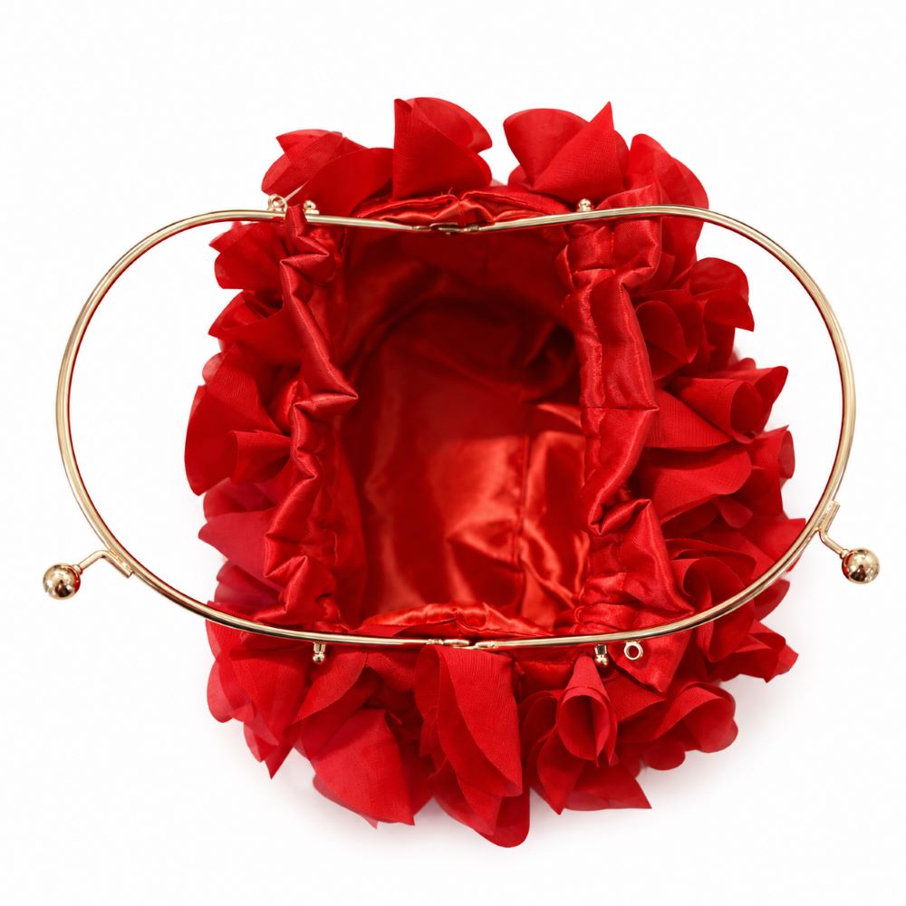 Elegant Ruffle Satin Evening Bag