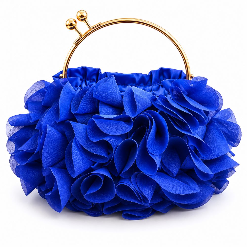 Elegant Ruffle Satin Evening Bag