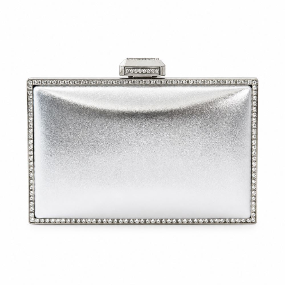 Krasceva Luxe Crystal Frame Evening Clutch Bag – Black, Gold & Silver