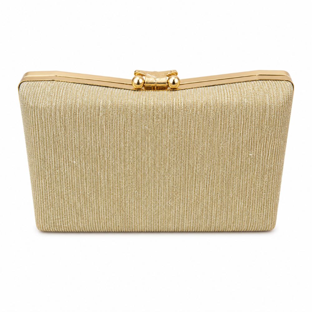 EB033 Gold Glitter Evening Clutch - Back