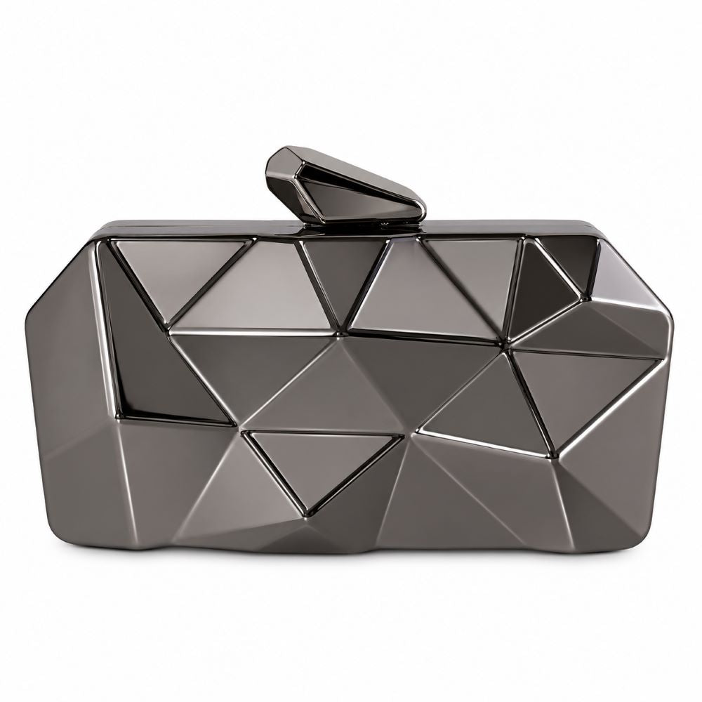 Krasceva Geometric Metallic Clutch Bag – 3 Colors Available