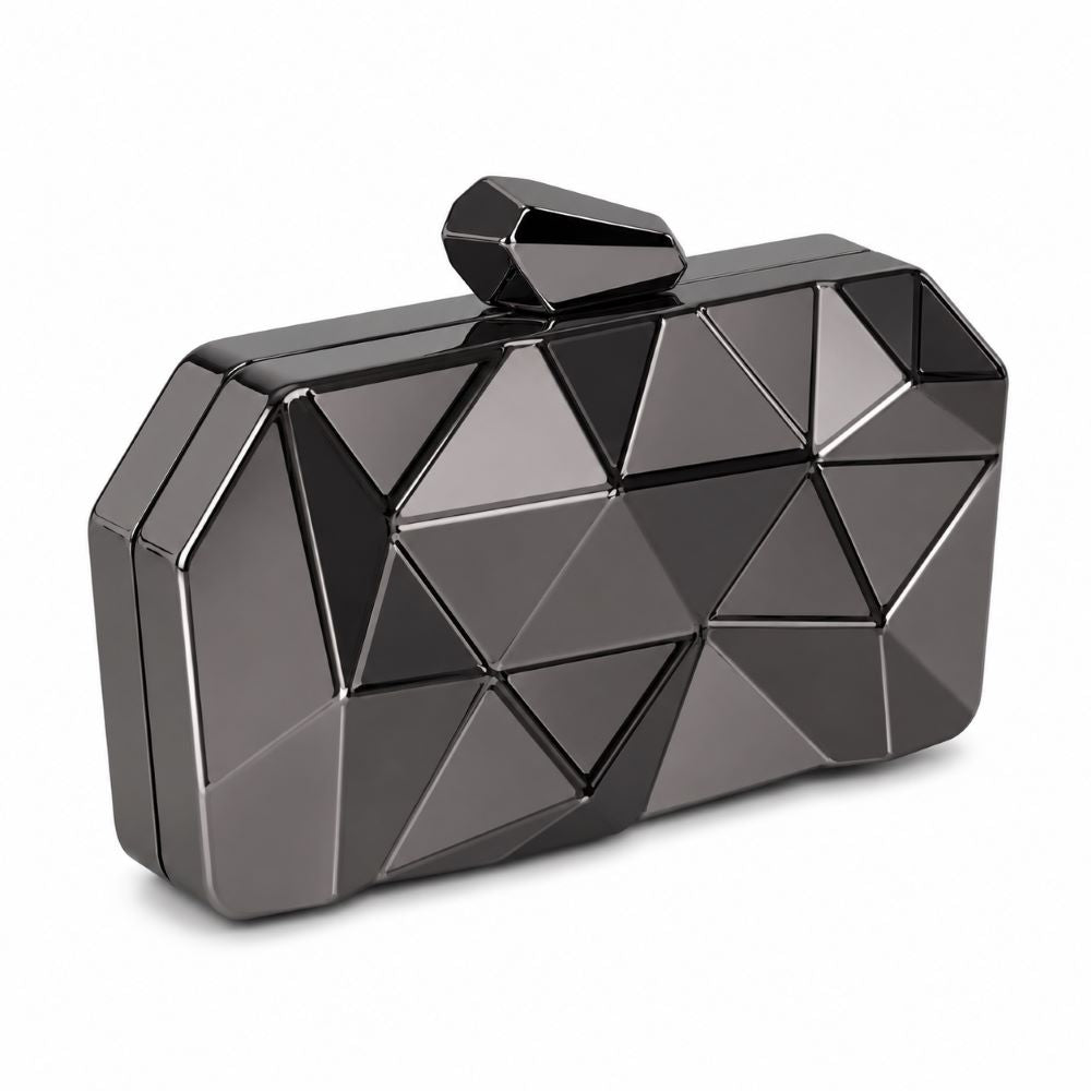 Krasceva Geometric Metallic Clutch Bag – 3 Colors Available