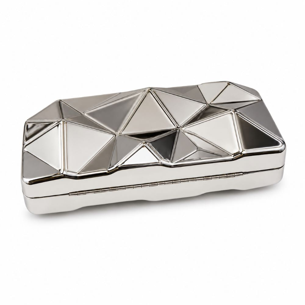 Krasceva Geometric Metallic Clutch Bag – 3 Colors Available