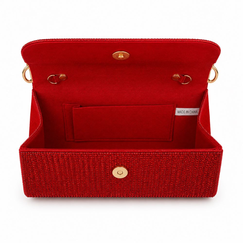 Luxury Rhinestone Evening Clutch Bag with Chain Strap