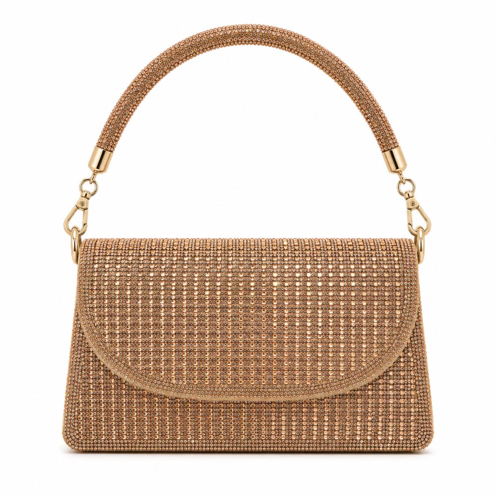 Luxury Rhinestone Evening Clutch Bag with Chain Strap