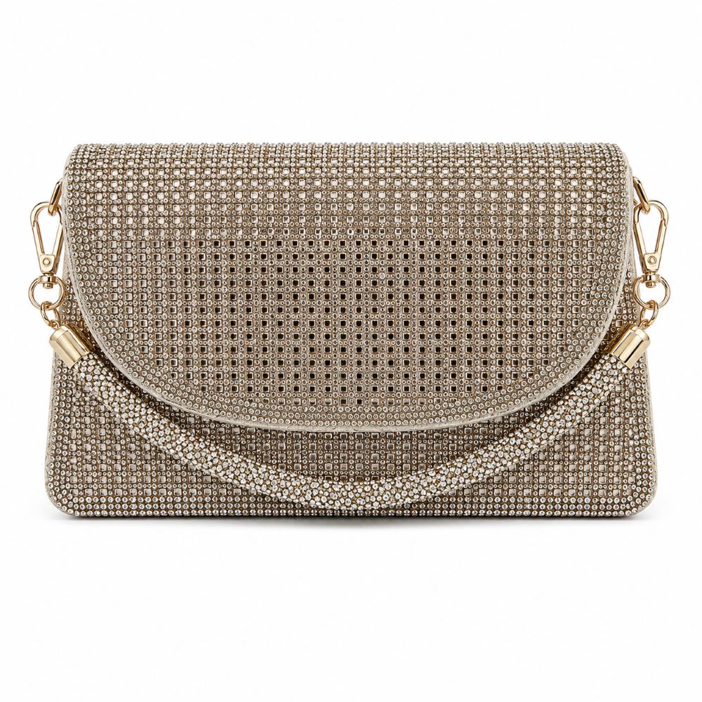 Luxury Rhinestone Evening Clutch Bag with Chain Strap