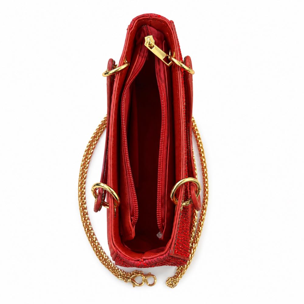 Luxury Rhinestone Evening Handbag with Chain Strap