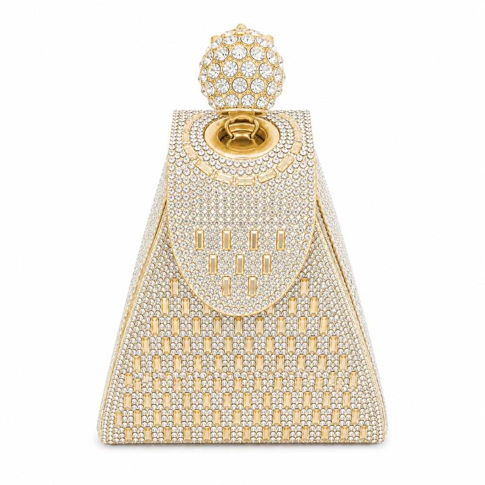 Crystal Pyramid Handbag – Rhinestone Evening Clutch