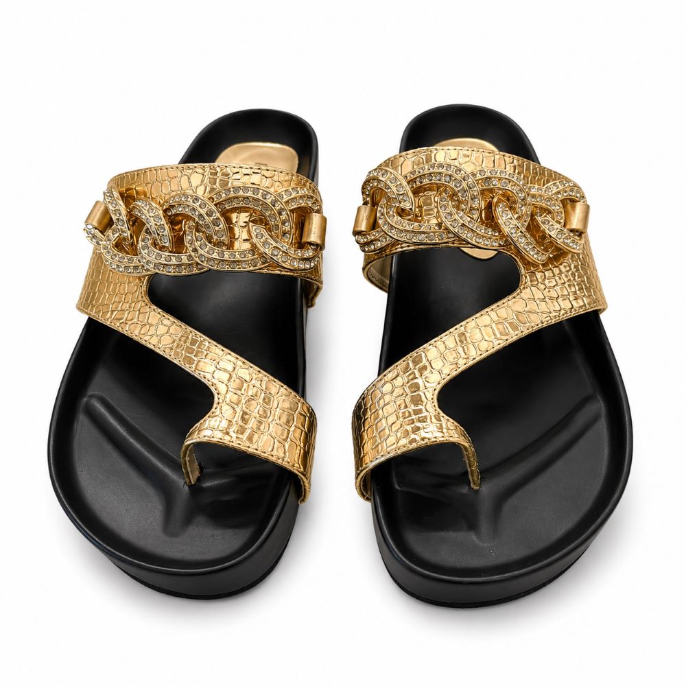 KRASCEVA Chain Detail Wedge Sandals