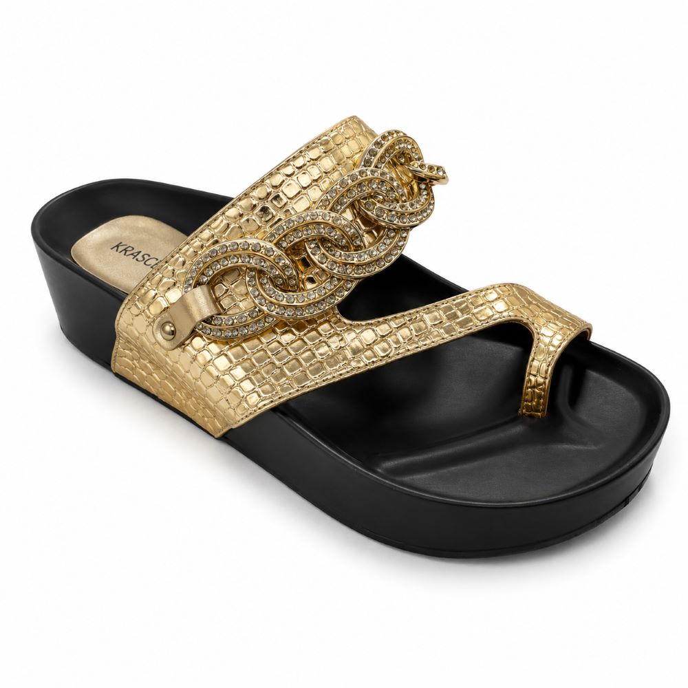 KRASCEVA Chain Detail Wedge Sandals