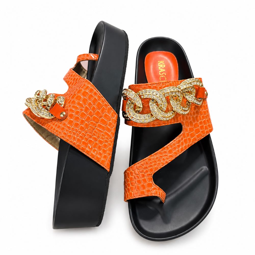KRASCEVA Chain Detail Wedge Sandals