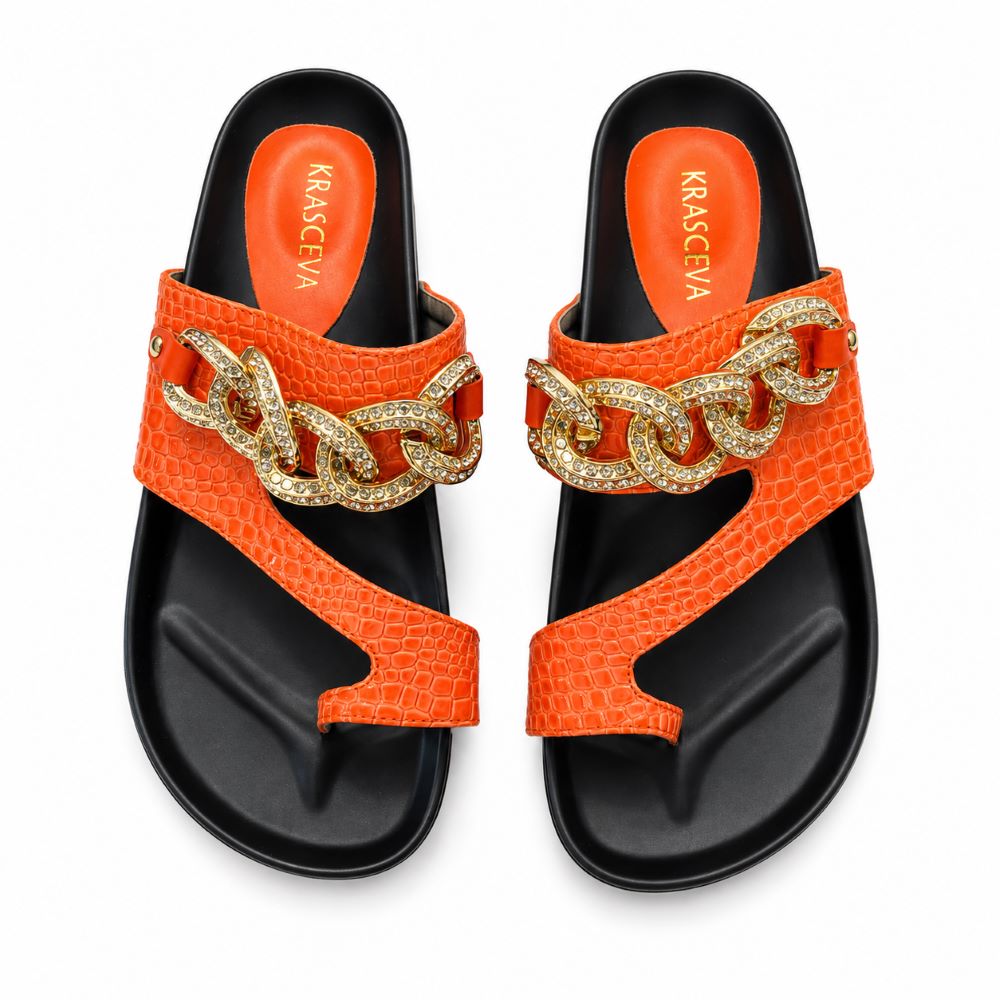 KRASCEVA Chain Detail Wedge Sandals