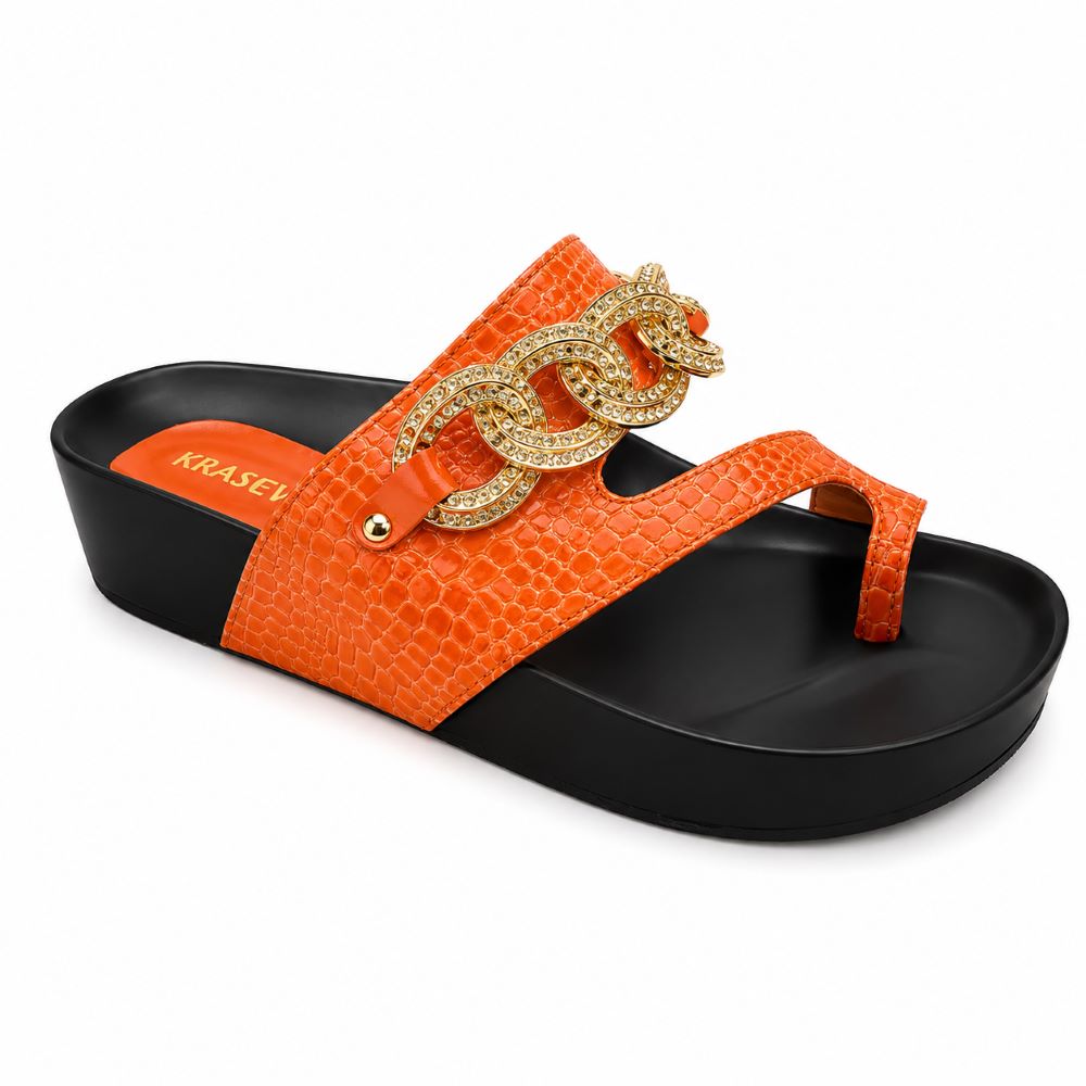 KRASCEVA Chain Detail Wedge Sandals