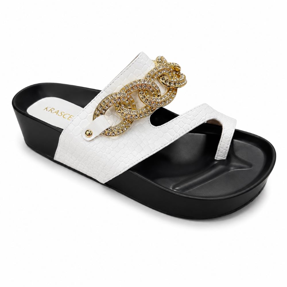 KRASCEVA Chain Detail Wedge Sandals