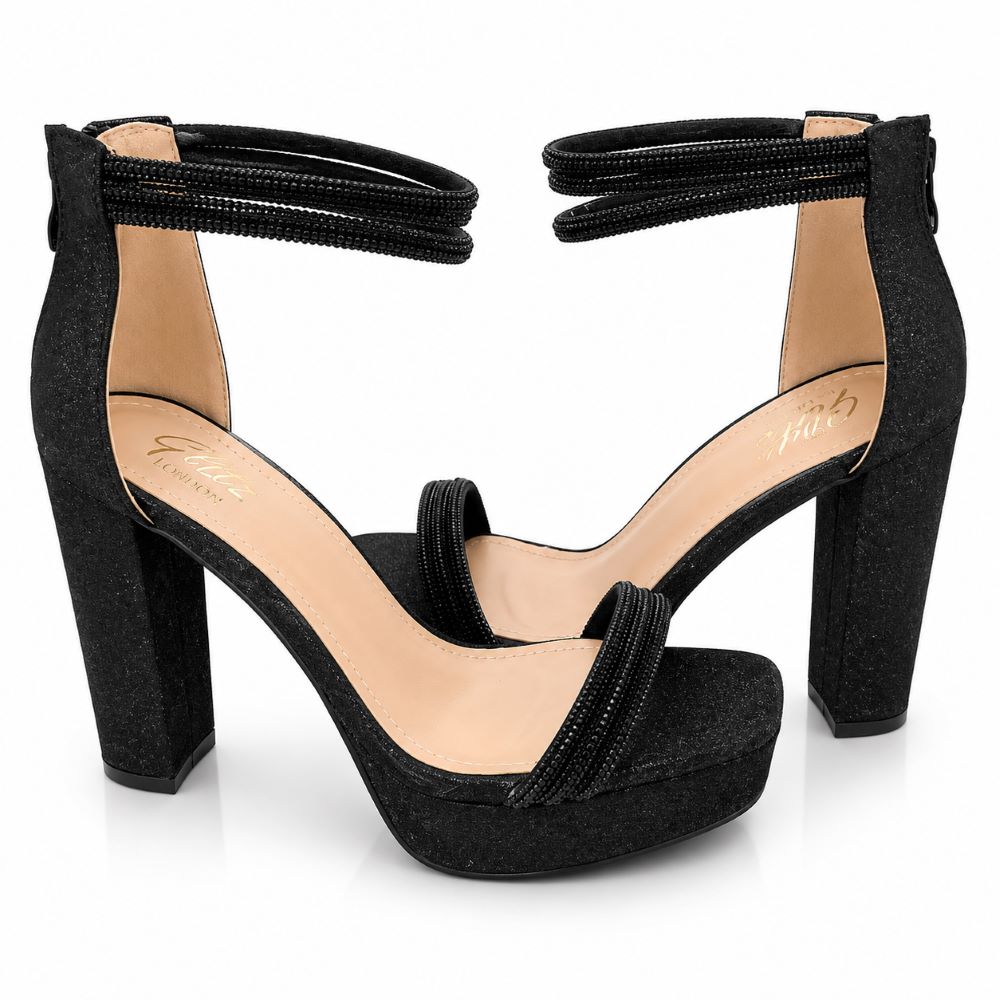 Glitz London Rhinestone Platform Heels