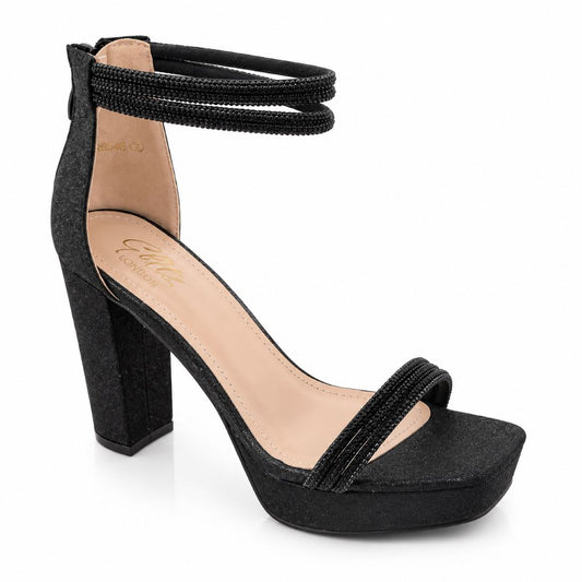 Glitz London Rhinestone Platform Heels