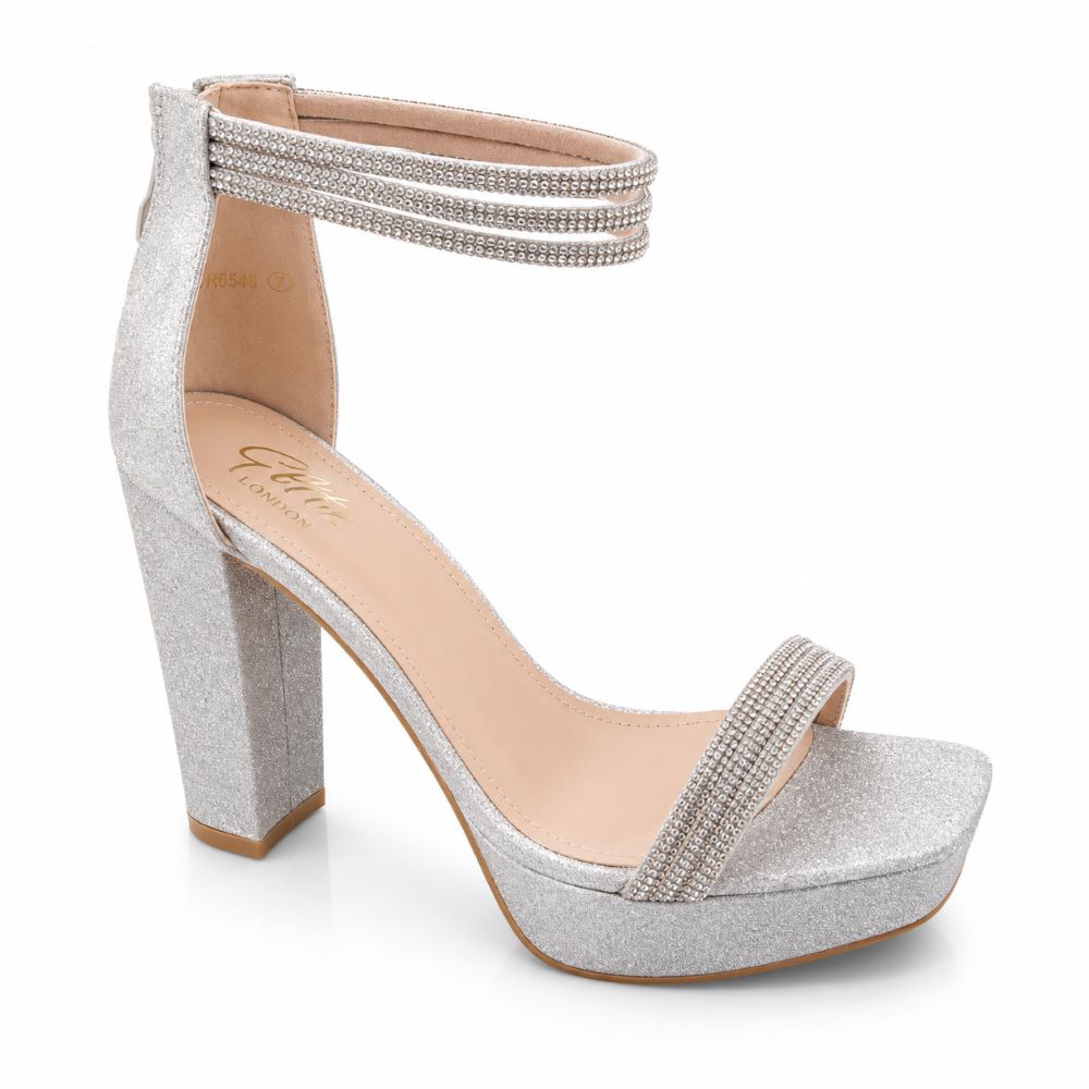 Glitz London Rhinestone Platform Heels
