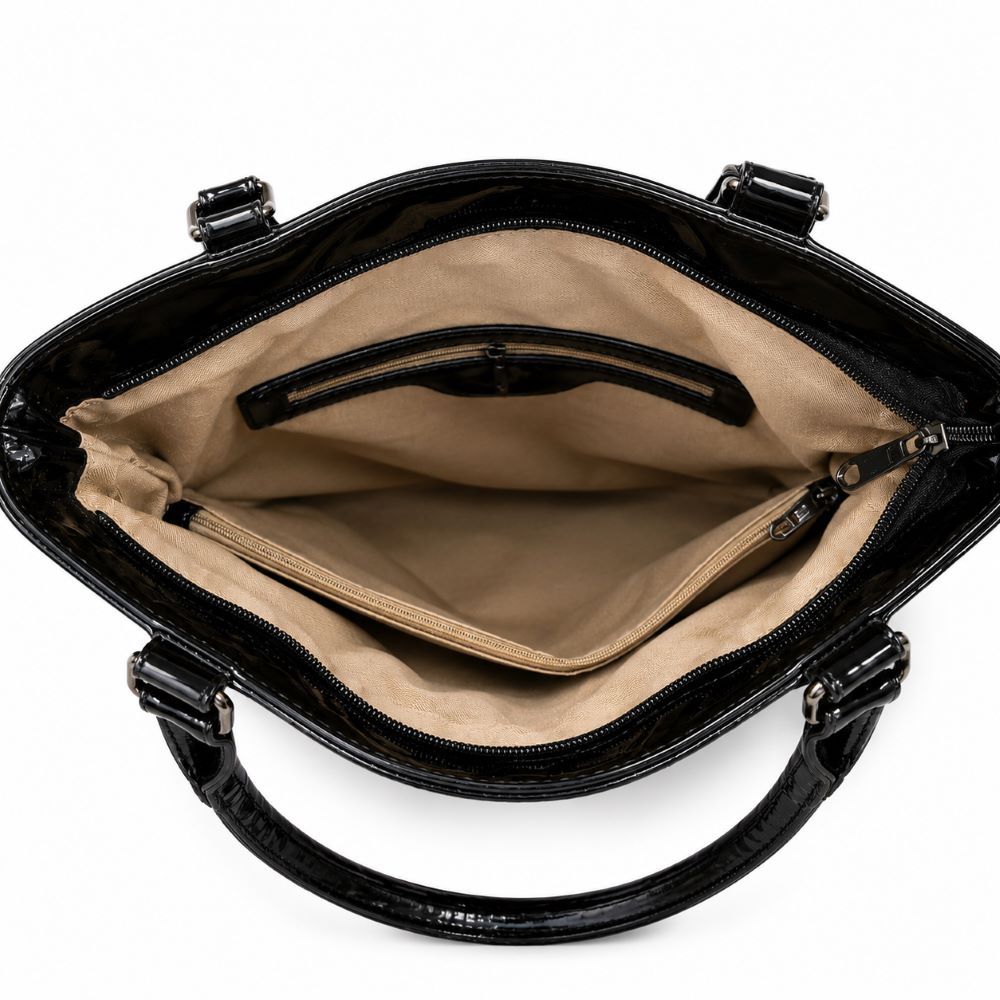 Glam Studded Snake Print Tote Bag