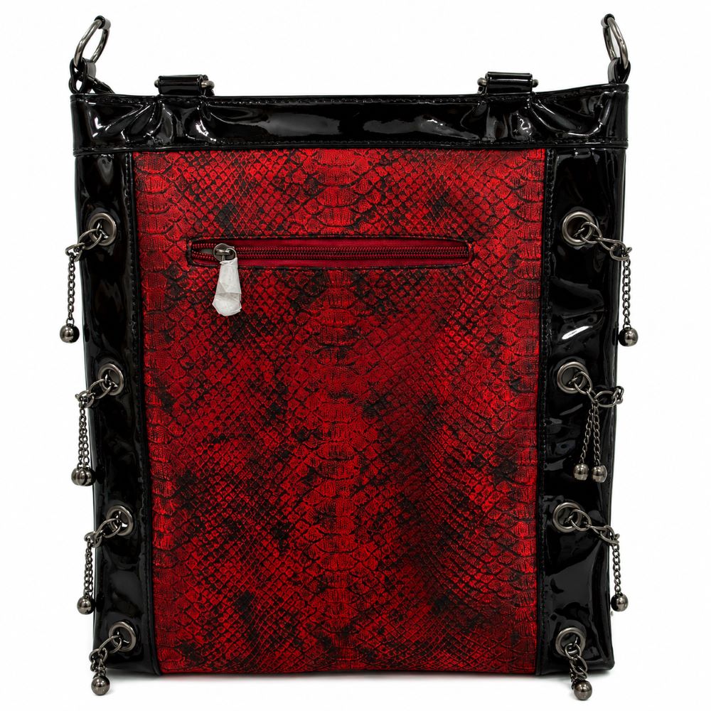 Glam Studded Snake Print Tote Bag
