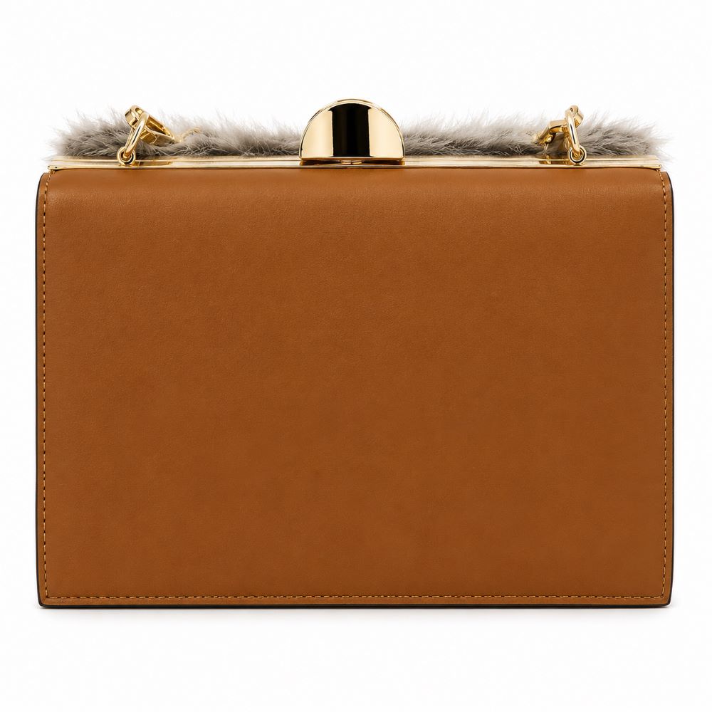 Luxury Faux Fur Frame Clutch Bag