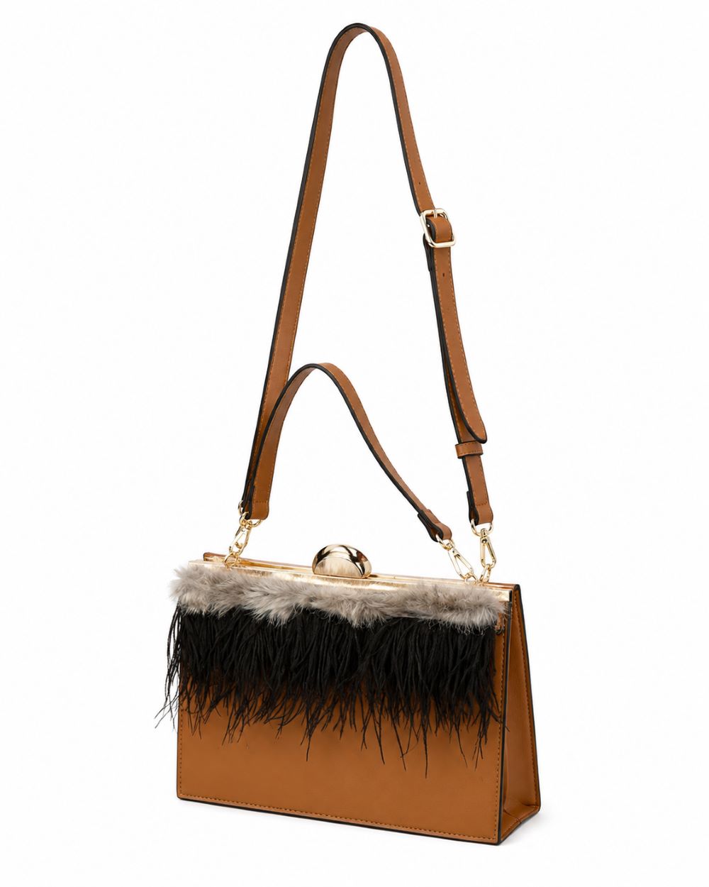 Luxury Faux Fur Frame Clutch Bag