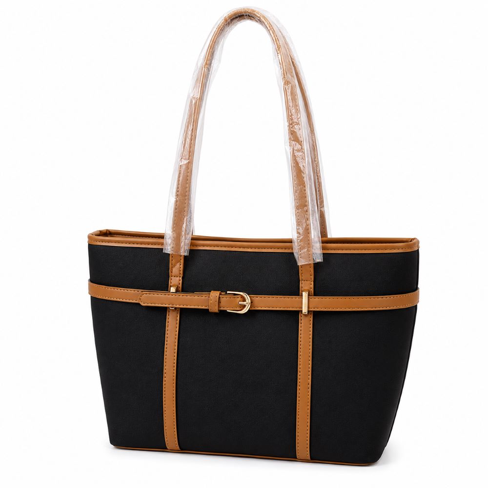 Canvas Tote Bag with Teddy Bear Keychain – Large Shoulder Handbag