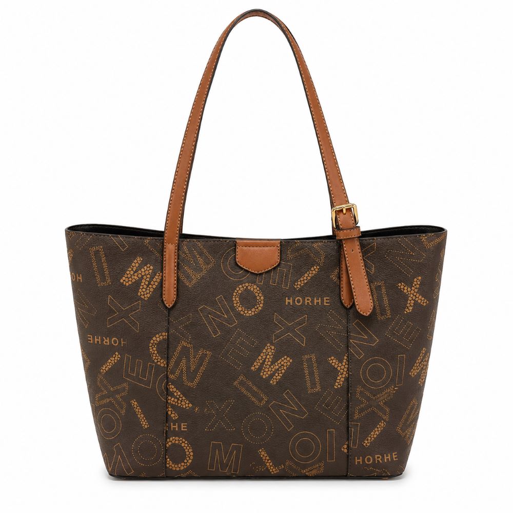Elegant Pattern Tote Bag with Back Pocket – Available in 3 Colors