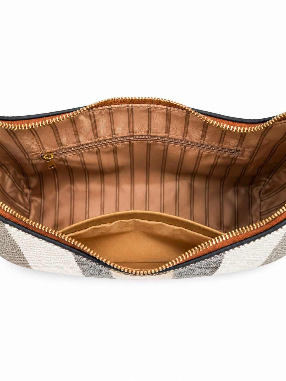 Striped Woven Shoulder & Crossbody Bag with Adjustable Strap